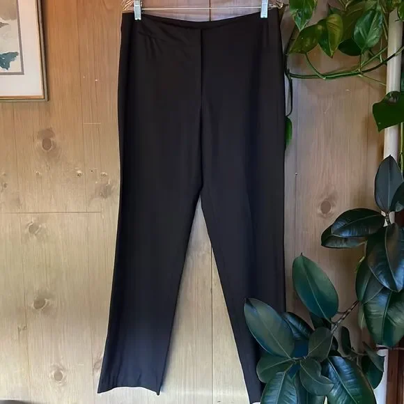 Eileen Fisher Wool Trousers Size M color: brown - Picture 1 of 5